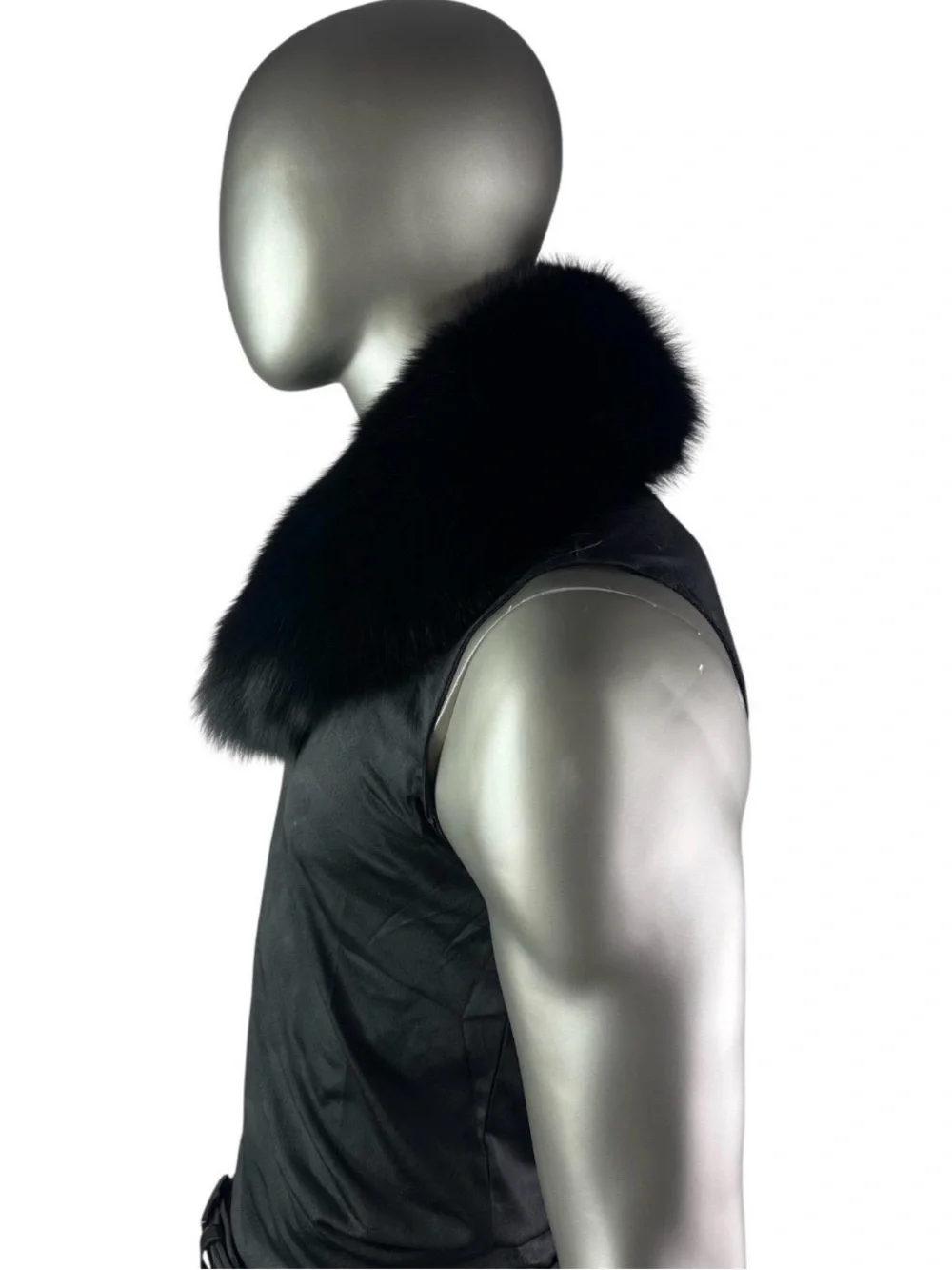Men’s BLACK FOX Collar, 30” L, Certified Vintage Fur
